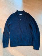 Stoere blauwe gebreide trui met ritsje van Mango maat 152, Ophalen of Verzenden, Zo goed als nieuw, Jongen, Trui of Vest
