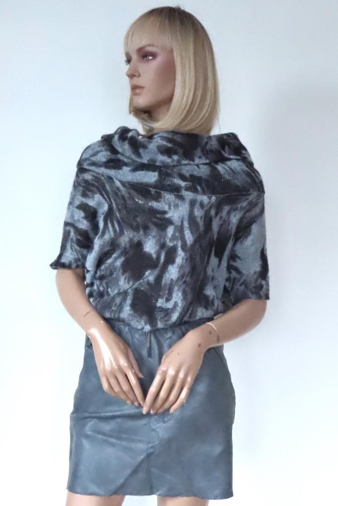 COTTON CLUB Geweldige Grijze Korte PU Leren Rok S 36, Kleding | Dames, Rokken, Zo goed als nieuw, Maat 36 (S), Grijs, Boven de knie