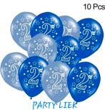 2e verjaardag ballonnen set- 10 stuks nr C406, Ophalen of Verzenden, Nieuw, Versiering, Verjaardag