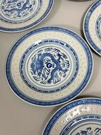Vintage Jingdezhen porseleinen chinese draak bord borden 6x, Ophalen of Verzenden