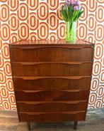 Vintage Deens design ladekast teakhout Klaus Okholm, Ophalen, Vintage design, 5 laden of meer, 100 tot 150 cm