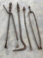Antieke Kachelpook en Tang per set te koop, Antiek en Kunst, Antiek | Koper en Brons, Ophalen of Verzenden
