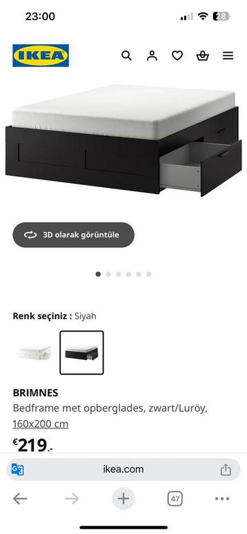 İkea brimnes tweepersoonsbed inclusief lattenbodem en matras