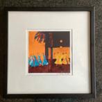 Zeefdruk, mensfiguren, gesigneerd, Marjolijn van Ginkel, Antiek en Kunst, Kunst | Litho's en Zeefdrukken, Ophalen
