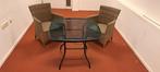 2 rotan stoelen Collection Bois Le Duc en Glazen tuintafel, Tuin en Terras, Tuinsets en Loungesets, Kunststof, Ophalen of Verzenden