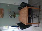 Grenen eettafel met 4 stoelen donker groen, Ophalen, Zo goed als nieuw, 4 tot 6 stoelen