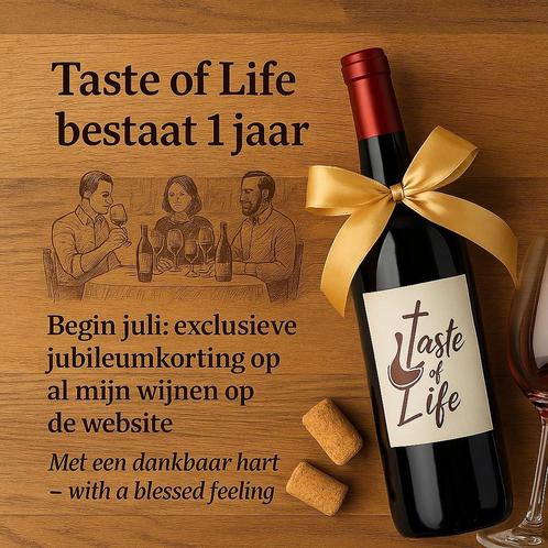 Taste of Life bestaat 1 jaar!, Verzamelen, Wijnen, Nieuw, Rode wijn, Ophalen of Verzenden
