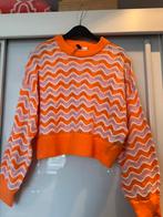 Trui, gehaakt, roze/oranje/wit, maat S, Verzenden, Zo goed als nieuw, Oranje
