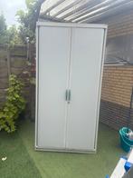 Zilverkleur roldeur opbergkast, Tuin en Terras, Bergingen en Tuinkasten, Ophalen of Verzenden, Zo goed als nieuw, Metaal
