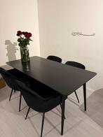 Eettafel 4/6 personen zwart 160 cm, Ophalen, 50 tot 100 cm, Zo goed als nieuw, Vijf personen of meer