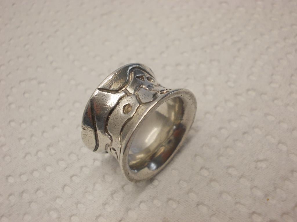 massieve zilveren modernist ring maat krap 17 nr.994, Verzenden, Dame, Zilver, Zilver