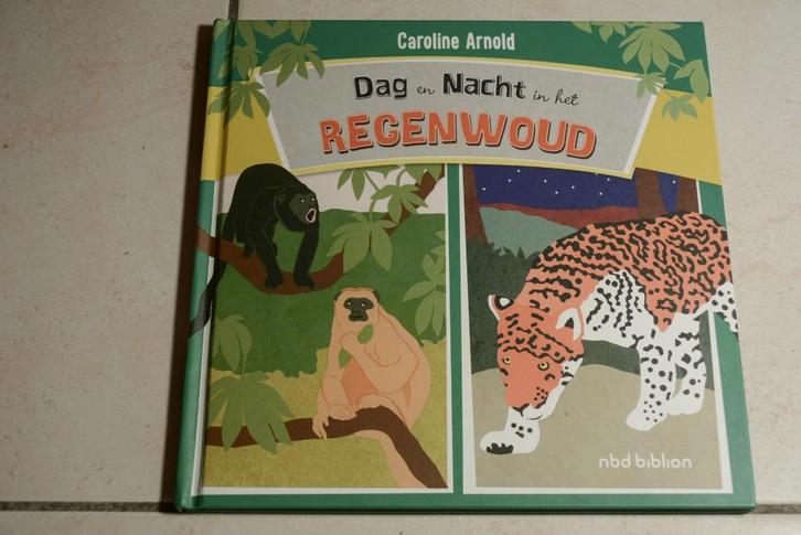 Dag en nacht in het Regenwoud / Caroline Arnold     , Boeken, Kinderboeken | Jeugd | onder 10 jaar, Zo goed als nieuw, Non-fictie