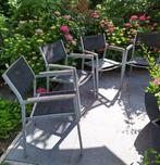 Vier tuinstoelen, Tuin en Terras, Ophalen of Verzenden, Gebruikt, Kunststof, Stapelbaar