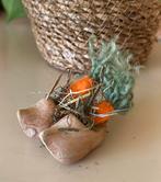 Mini houten klompjes 4cm met wortel van stof leuk op krans, Ophalen of Verzenden