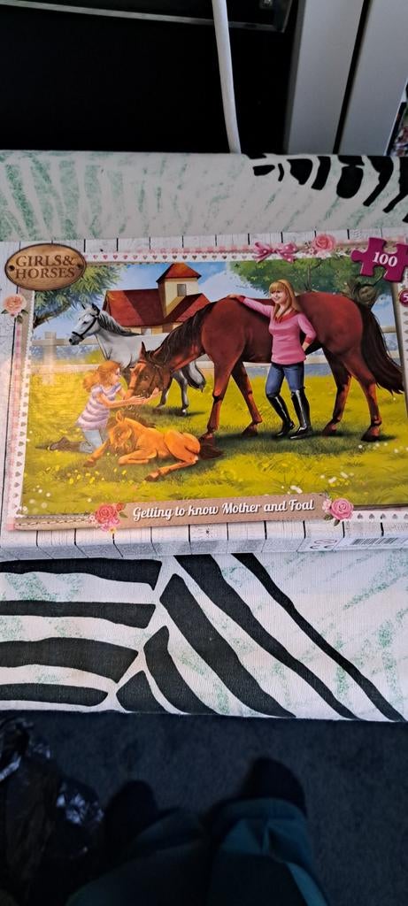Leuke puzzel met paarden - 100 stukjes, Ophalen, Meer dan 50 stukjes, Gebruikt, 6 jaar of ouder