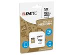 Emtec MicroSDHC 16 GB - Class 10 - Gold Memory, Audio, Tv en Foto, Fotografie | Geheugenkaarten, Nieuw, 16 GB, MicroSDHC, Ophalen of Verzenden