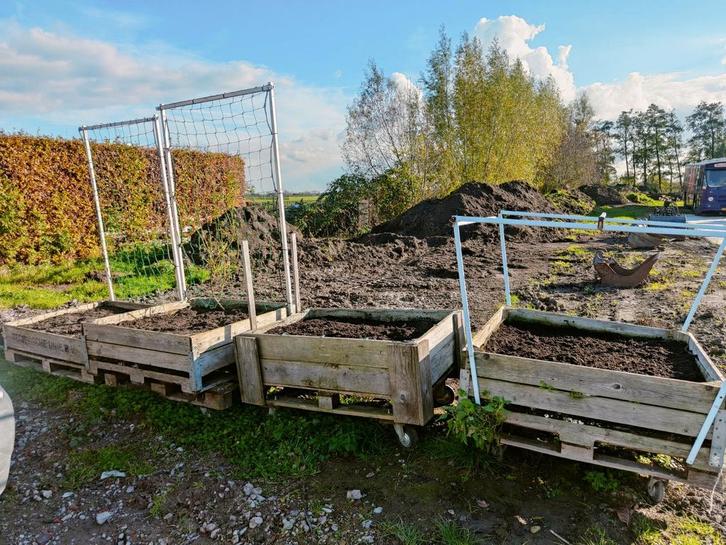 Moestuinbakken op wielen incl. grond - Benschop, Tuin en Terras, Bloembakken en Plantenbakken, Ophalen