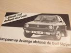 Actiemodel volkswagen golf 1 Stayer folder Nederlands izgst, Ophalen of Verzenden, Zo goed als nieuw, Volkswagen