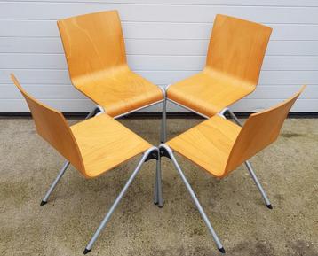 16 x Vintage Drabert schoolstoelen houten design stoelen beschikbaar voor biedingen