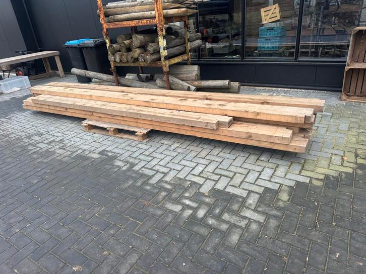 Vuren balken 250x75mm - 480cm lang, Doe-het-zelf en Verbouw, Hout en Planken, Gebruikt, Balk, Vuren, 300 cm of meer, 50 mm of meer
