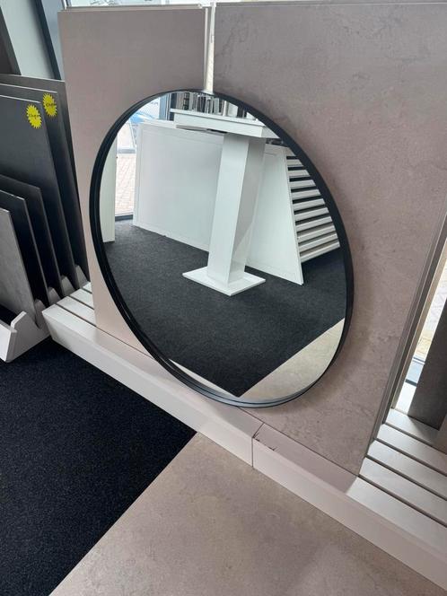 Industriële Spiegel zwart rond 100 cm zonder verlichting, Huis en Inrichting, Badkamer | Badkamermeubels, Nieuw, Overige typen