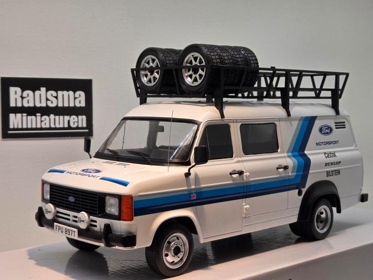 Ford Transit mk2 - Team Ford - 1:18 Ixo LEES TEKST, Hobby en Vrije tijd, Modelauto's | 1:18, Zo goed als nieuw, Auto, Ophalen of Verzenden