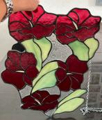 Mooie glas in lood bloemen, Antiek en Kunst, Ophalen of Verzenden