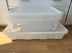 4 onder het bed boxen & 2 ikea bakken bruin, Ophalen, Gebruikt, Bak of Kist, Minder dan 35 cm