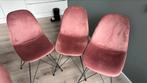 6x velvet oudroze eetkamerstoelen, Huis en Inrichting, Stoelen, Ophalen, Overige kleuren, Zo goed als nieuw, Stof