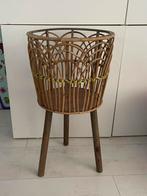 Vintage Riet Plantenstandaard Hout Pot Stand Retro Design, Ophalen