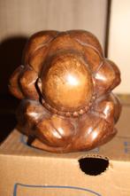 houten buddha met hoofd in handen 14cm, Ophalen of Verzenden, Gebruikt, Religie