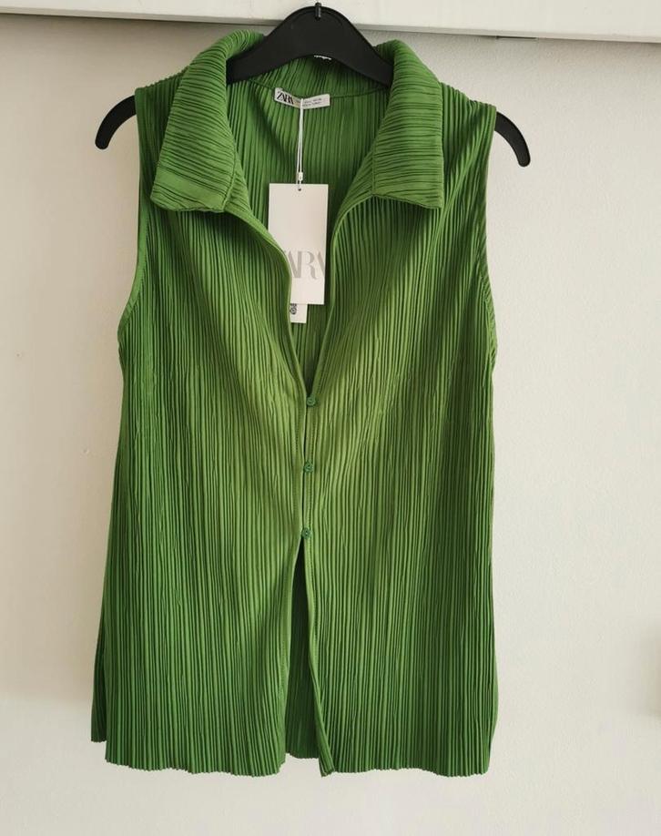 ZARA plissé blouse mt. M/L, Kleding | Dames, Blouses en Tunieken, Nieuw, Maat 38/40 (M), Groen, Verzenden