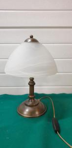 tafellamp messing met glazen kap, Ophalen of Verzenden, 'T Olde Gre-j, Info@toldegrej.nl, Endepoelstraat 20f Didam