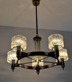 Vintage IJsglas design luchter - Fagerlund for Orrefors 1950, Huis en Inrichting, Lampen | Hanglampen, Ophalen, Gebruikt, Glas