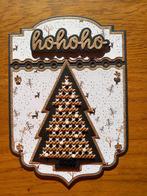 Kerstkaart hohoho kerstboom geborduurd 42 = 2,25, Hobby en Vrije tijd, Kaarten | Zelfgemaakt, Ophalen of Verzenden, Zo goed als nieuw