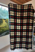 Vintage retro 70s 80s deken wol geruit plaid woondeken, Ophalen of Verzenden, Gebruikt