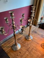 Paar zware kandelaars, Ophalen, Koper of Brons