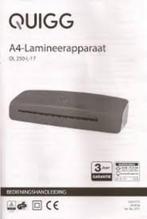 Quigg A4-lamineerapparaat, Ophalen of Verzenden, Nieuw
