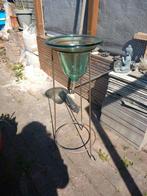 Glazen kom met smeedijzeren standaard, Tuin en Terras, Ophalen of Verzenden, Zo goed als nieuw