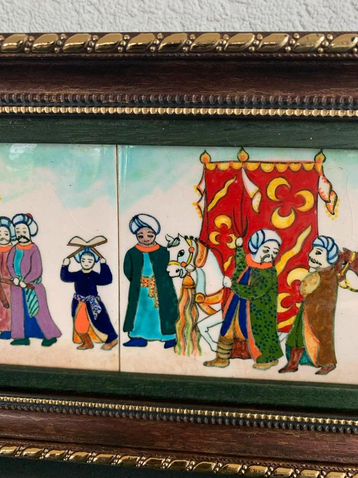 Art Nouveau - 1960-1970 - Iznik tegelschilderij, Antiek en Kunst, Antiek | Keramiek en Aardewerk, Ophalen of Verzenden