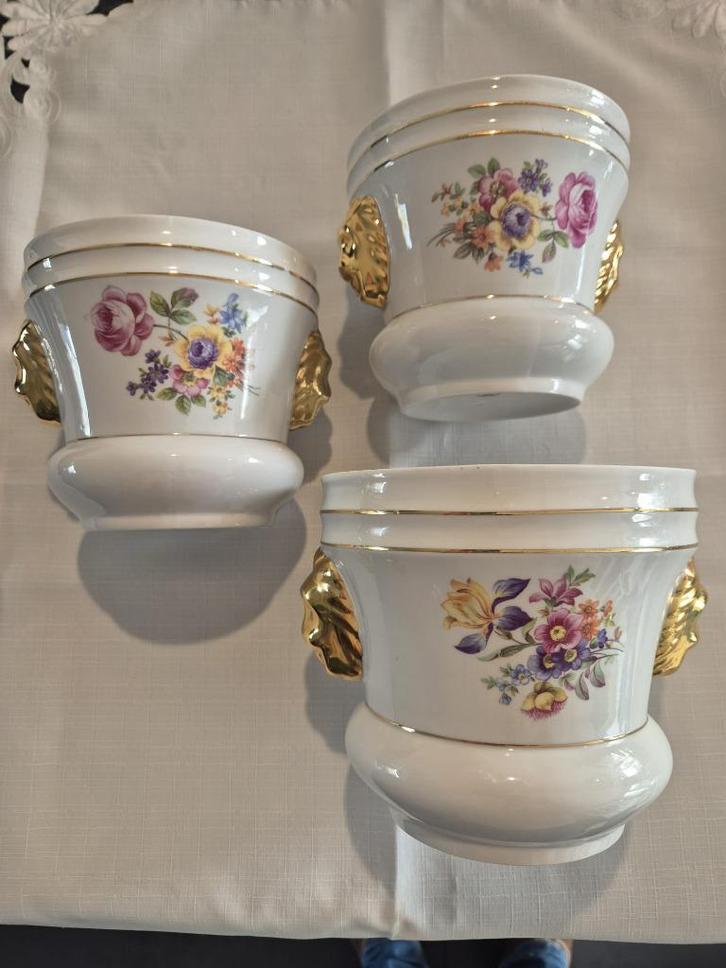 Weisswasser vintage potten set 3 stuks - porselein, Antiek en Kunst, Antiek | Porselein, Ophalen of Verzenden