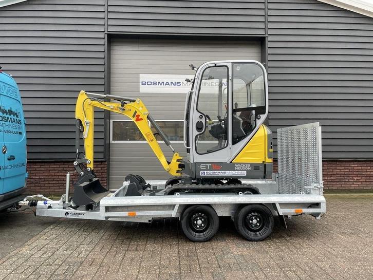 Neuson ET16 minigraver NIEUW + Vlemmix 2 asser €445 LEASE, Zakelijke goederen, Machines en Bouw | Kranen en Graafmachines, Graafmachine