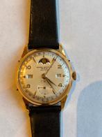 Vintage Heren Polshorloge met kalenderwerk, jaren 50, Ophalen of Verzenden