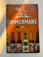 Timmermans Bier Reclamebord metaal 30 bij 20, Verzamelen, Biermerken, Ophalen of Verzenden