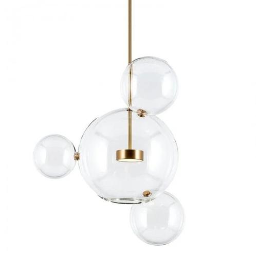 Glazen bollen hanglamp - Soap - 4 bollen, Huis en Inrichting, Lampen | Hanglampen, Zo goed als nieuw, Ophalen