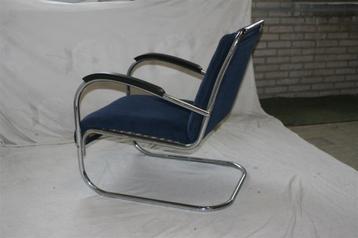 Vintage Jaren '50 Paul Schuitema D3 Fauteuil Blauw Corduroy beschikbaar voor biedingen