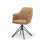 Armstoel Calvin draaivoet stof soft cognac | Webshop, Huis en Inrichting, Modern design, Overige kleuren, Nieuw, Ophalen of Verzenden