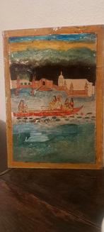 Achterglas-schilderij oosterse voorstelling, Antiek en Kunst, Ophalen of Verzenden