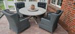 Teakhouten ronde tuintafel 160cm en 4 Stoelen, Tuin en Terras, Tuinsets en Loungesets, Ophalen, 4 zitplaatsen, Gebruikt, Teakhout