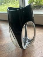 Zwarte glazen vaas, Ophalen, Gebruikt, Zwart, Glas